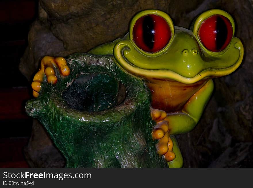 Sculpture of  a  frog in Shanghai Insect kingdom