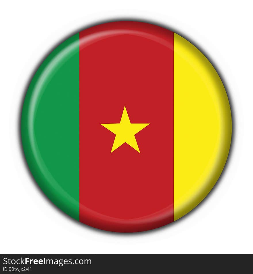 Cameroon American Button Round Flag