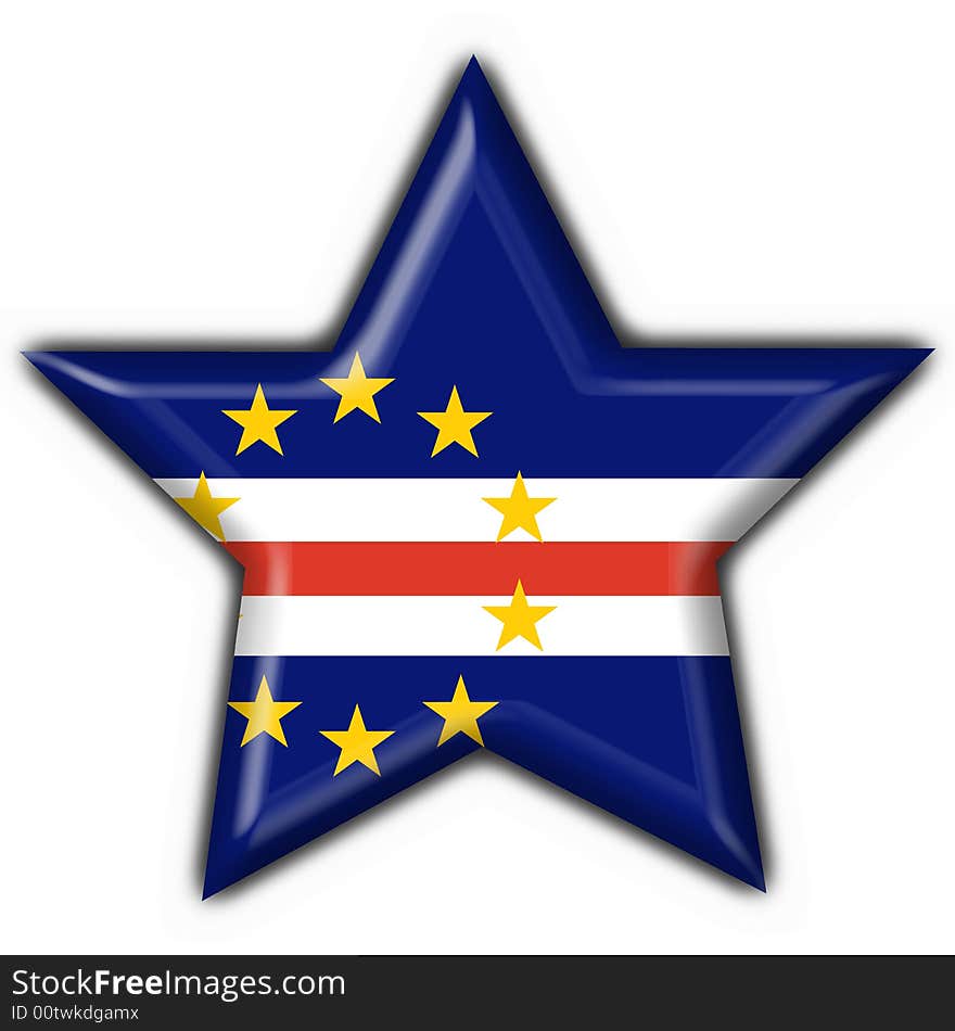 Cabo Verde button flag star shape