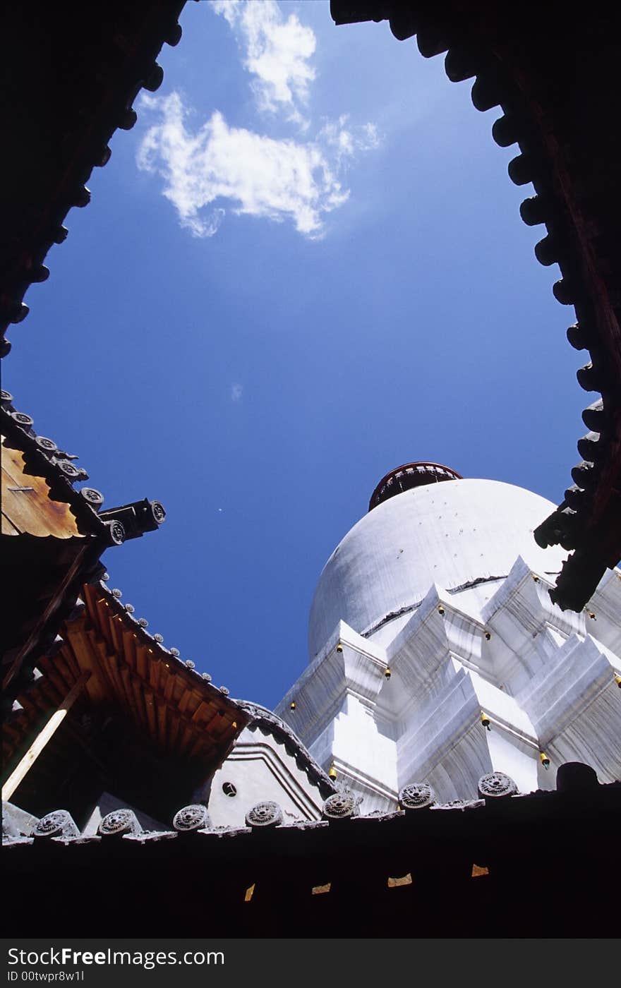 White Buddhist stupa