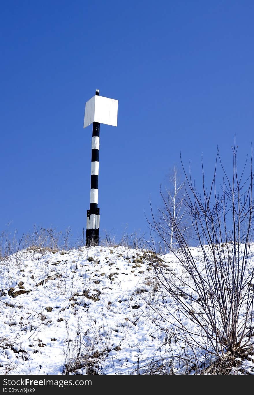 Leading beacon used for river ship navigation. Leading beacon used for river ship navigation