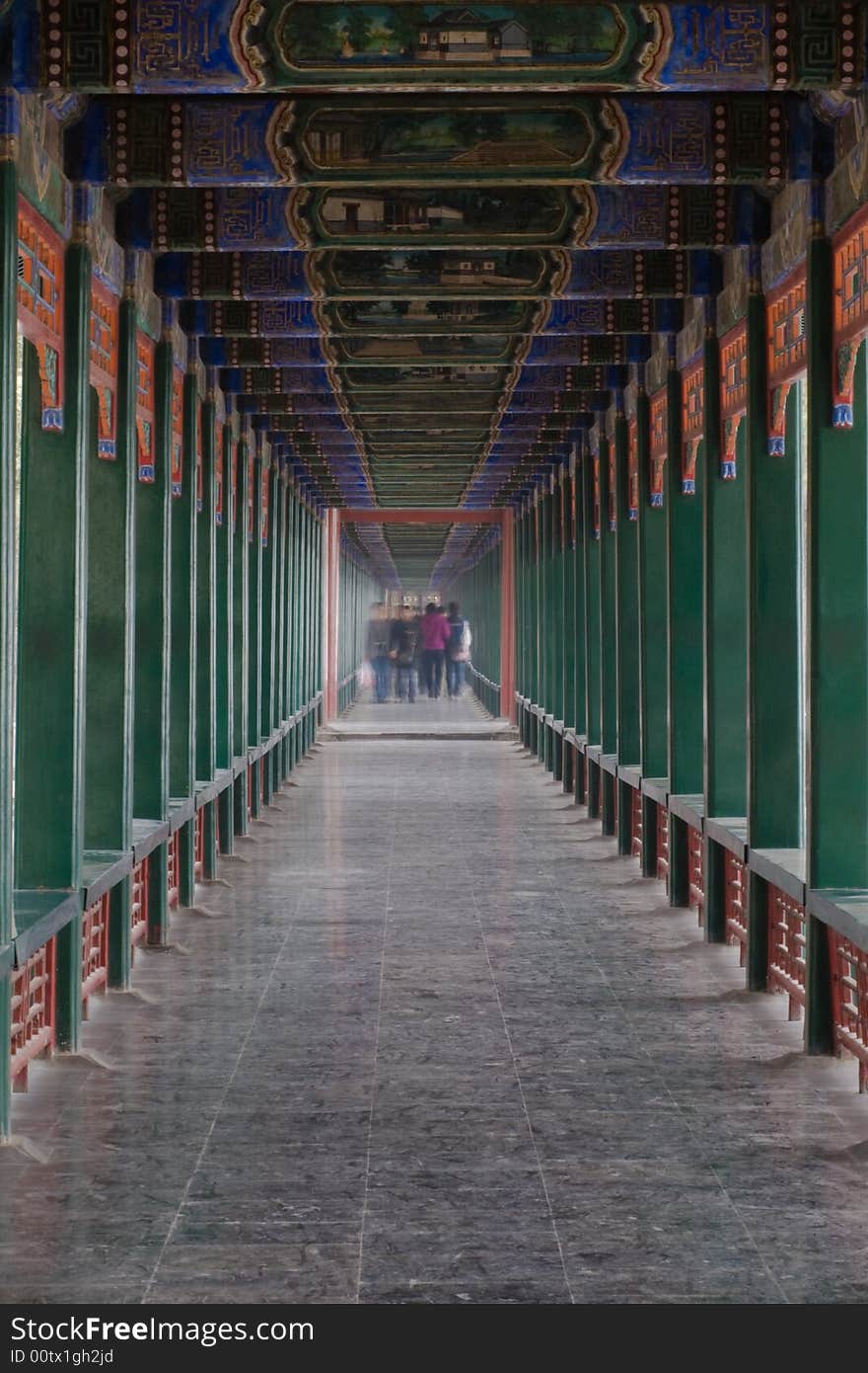 The Long Corridor in Peking.