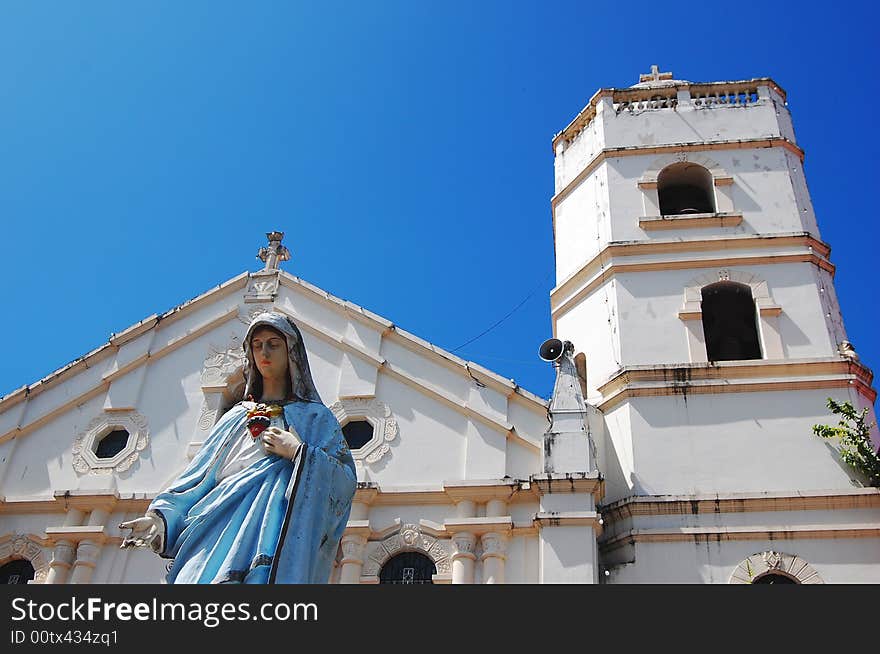 Mary With Church Background