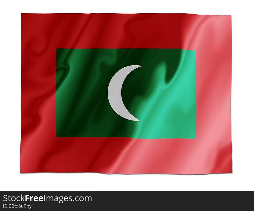 Fluttering image of the Maldives national flag. Fluttering image of the Maldives national flag