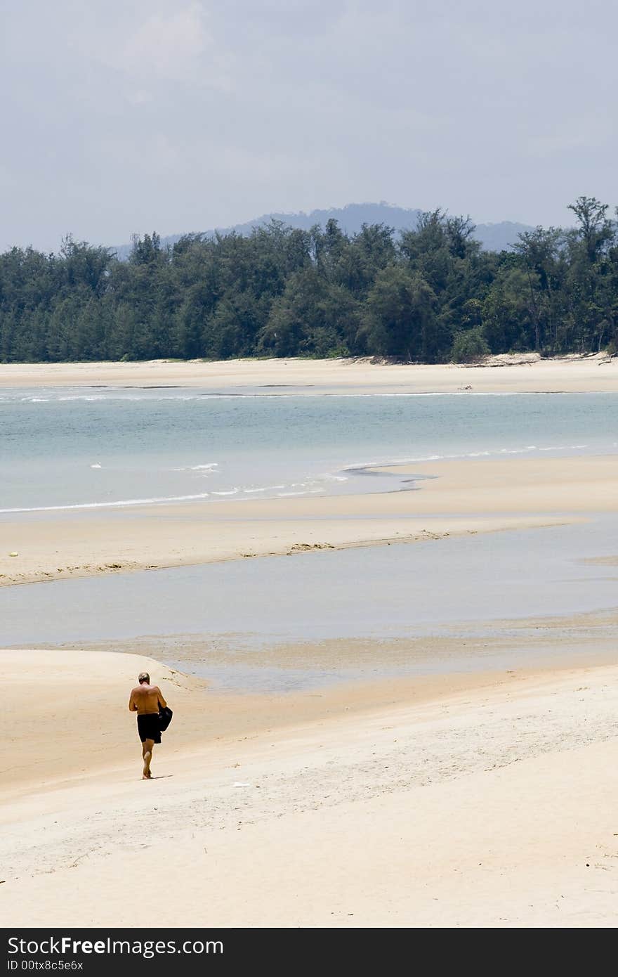 Walking on the sandy beach. Walking on the sandy beach