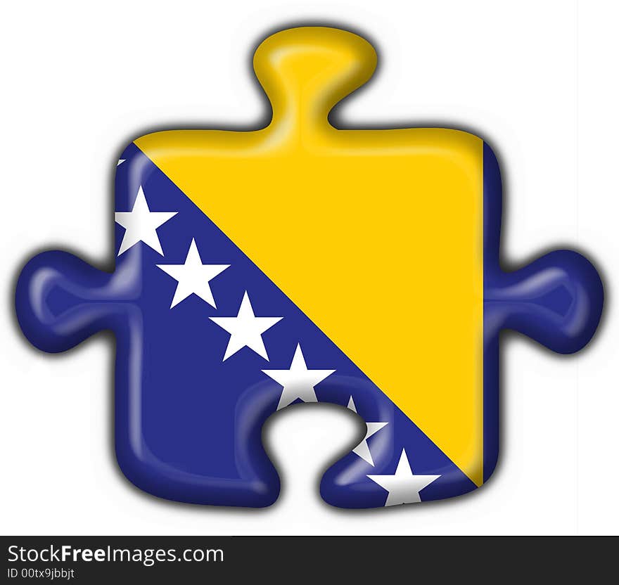 Bosnia button flag puzzle shape