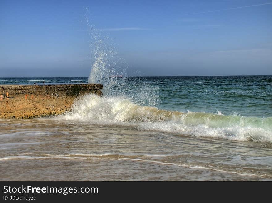 Sea waves in storm