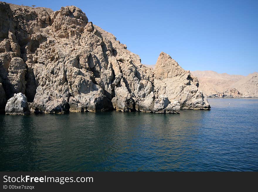 Sea rocks on seaside of Indian ocean