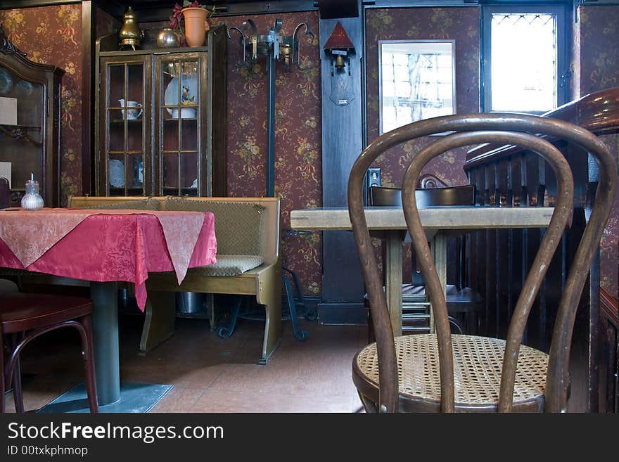 Interior of old restaurant in Aachen, Germany