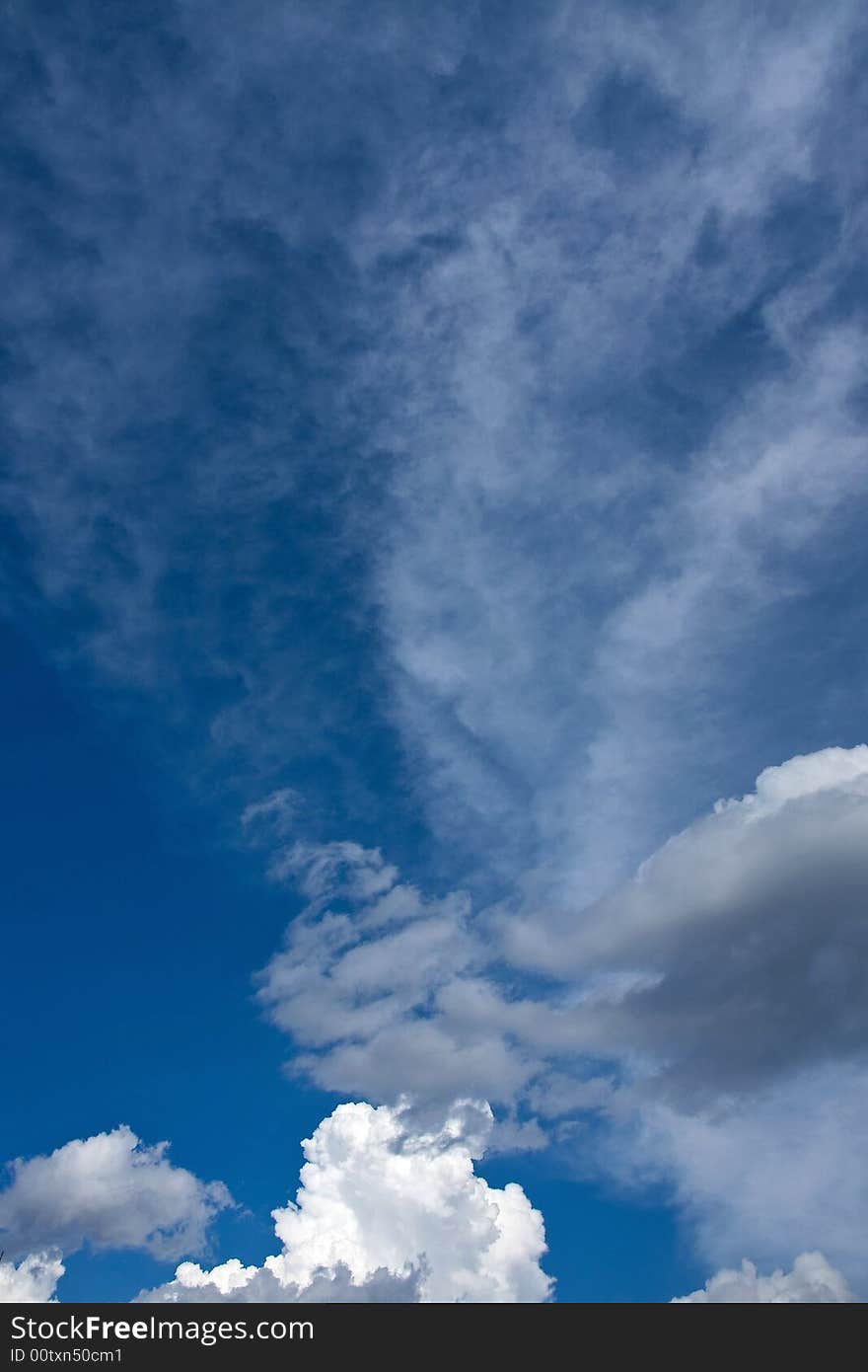 Blue and stormy sky full of different cloud. Blue and stormy sky full of different cloud