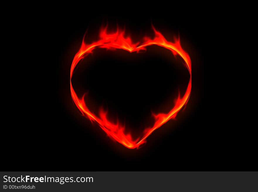 Heart is burned by love. Heart is burned by love