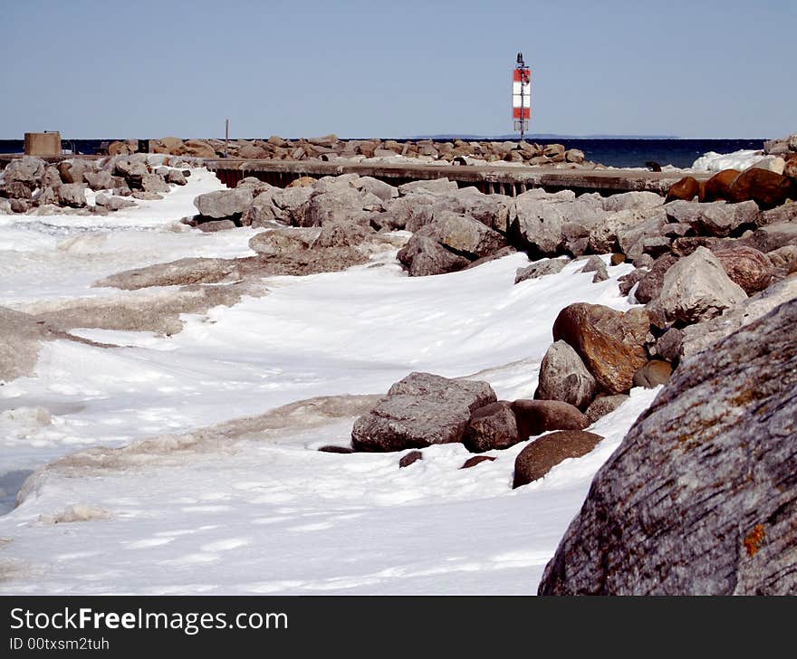 A cold Canadian harbour during early spring morning. A cold Canadian harbour during early spring morning.