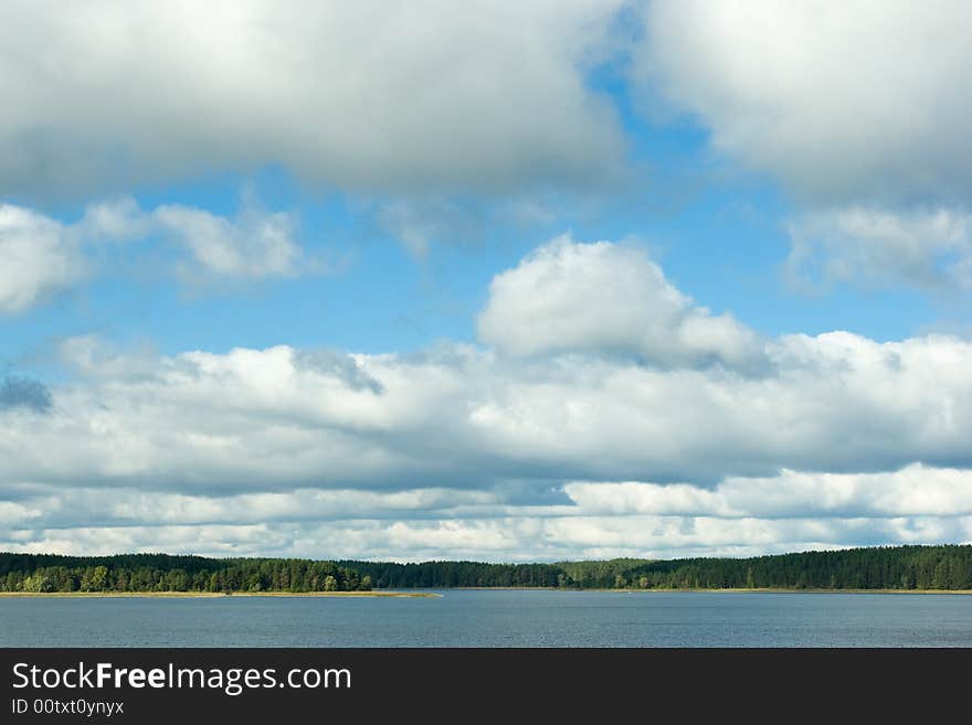 Cloudy sky over Seliger lake, Russia. Cloudy sky over Seliger lake, Russia