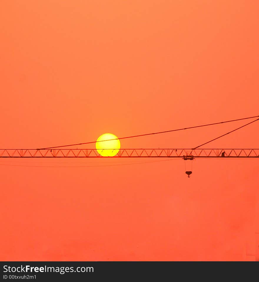 The Crane And Sunset