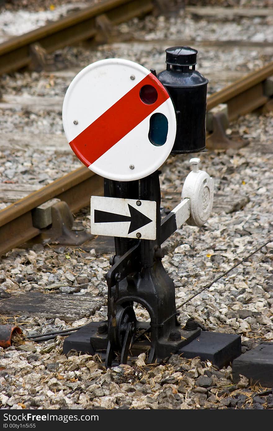 A railway marker sign giving information to train drivers on a preserved Victorian railway