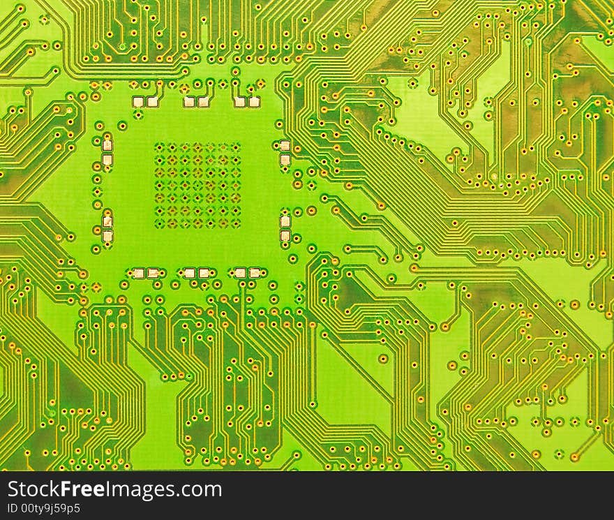 Close up view of an electronic circuit board