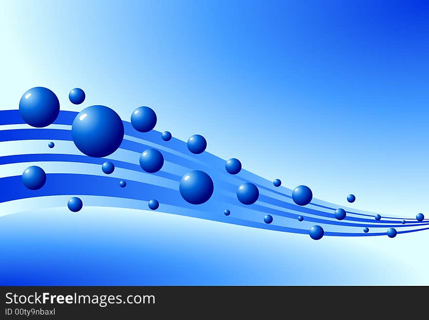 Vector illustration of blue bubbles