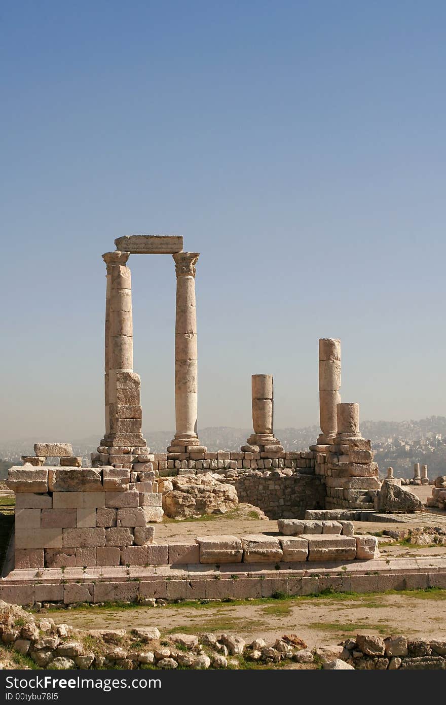 The Roman ruins in Amman city. Jordan.