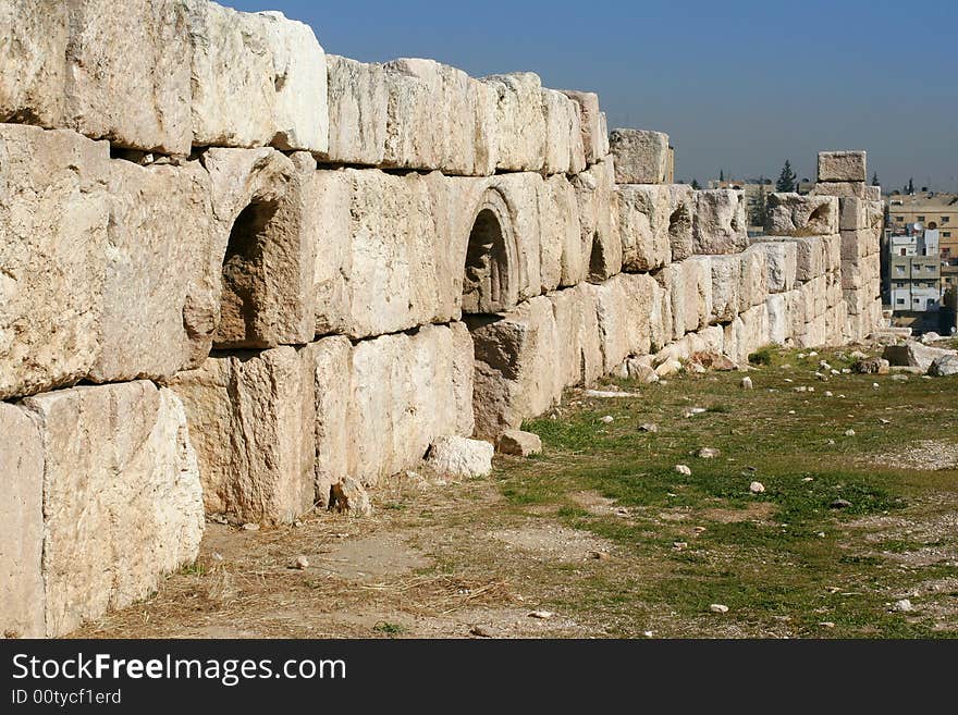 The Roman ruins in Amman city. Jordan.