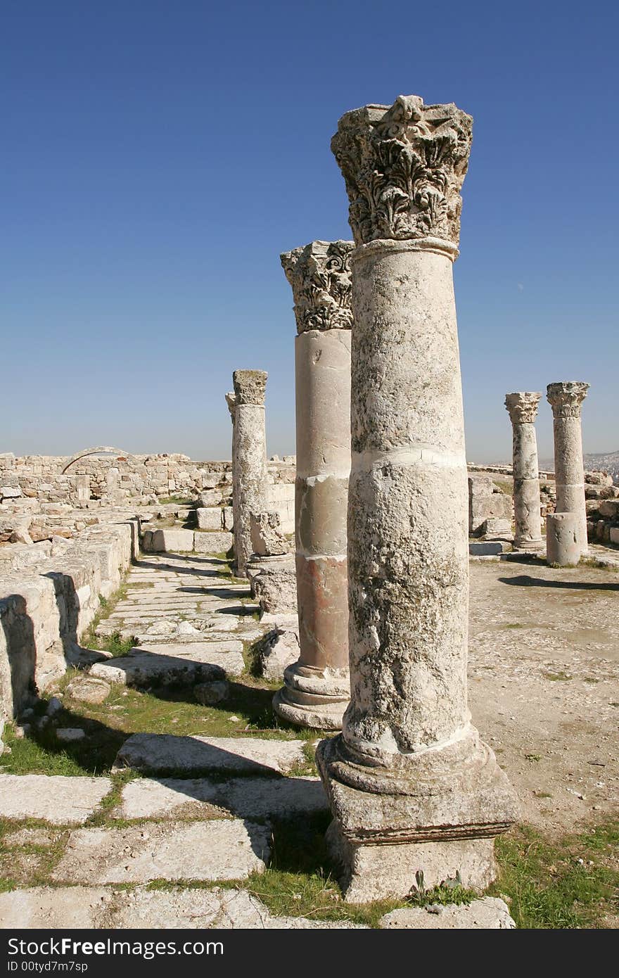 The Roman ruins in Amman city. Jordan.