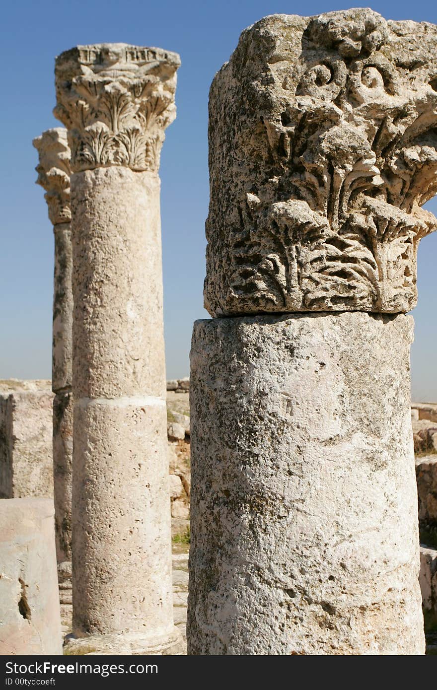 The Roman ruins in Amman city. Jordan.