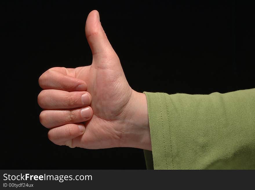 Man’s hand isolated on black background. Man’s hand isolated on black background