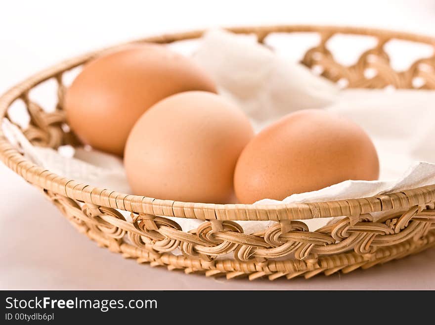 Food series: some eggs on the basket