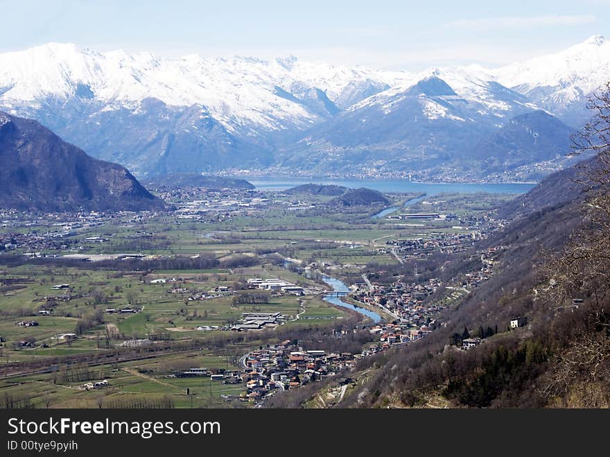 A panoramic view of como lake in italy