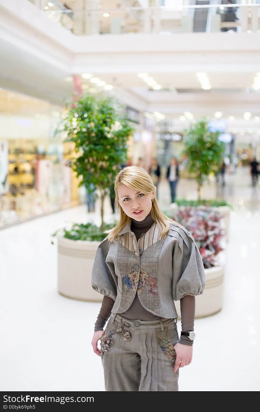 Pretty girl posing in a mall