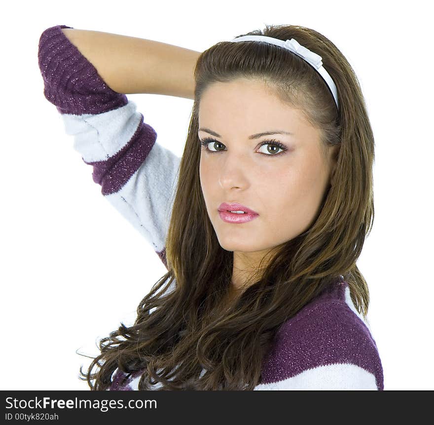 Young brunette posing