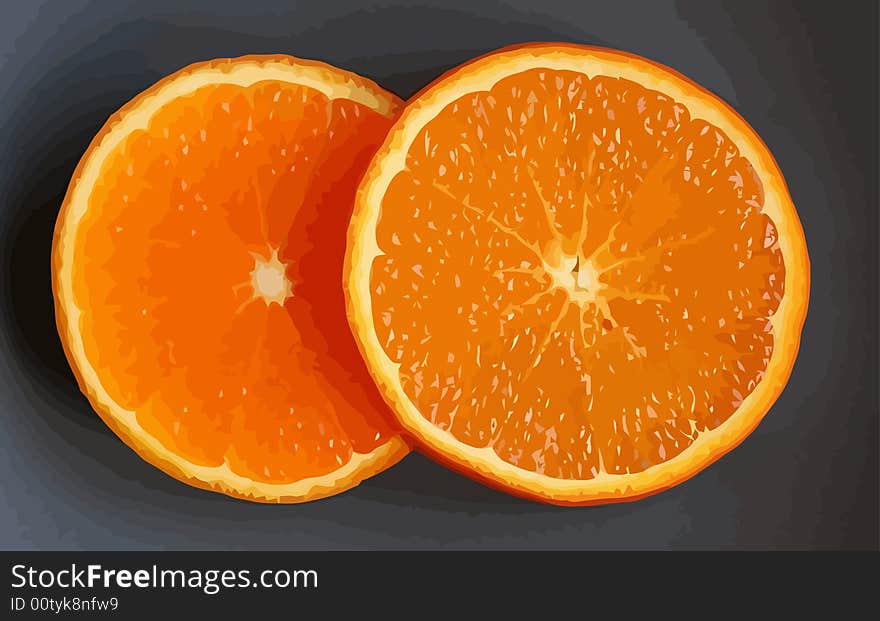 Two orange slices