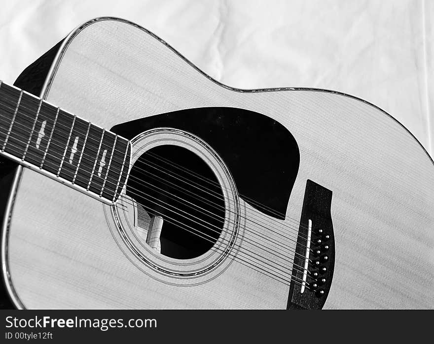 12 String Acoustic Guitar with inlayed Stone and Rosewood