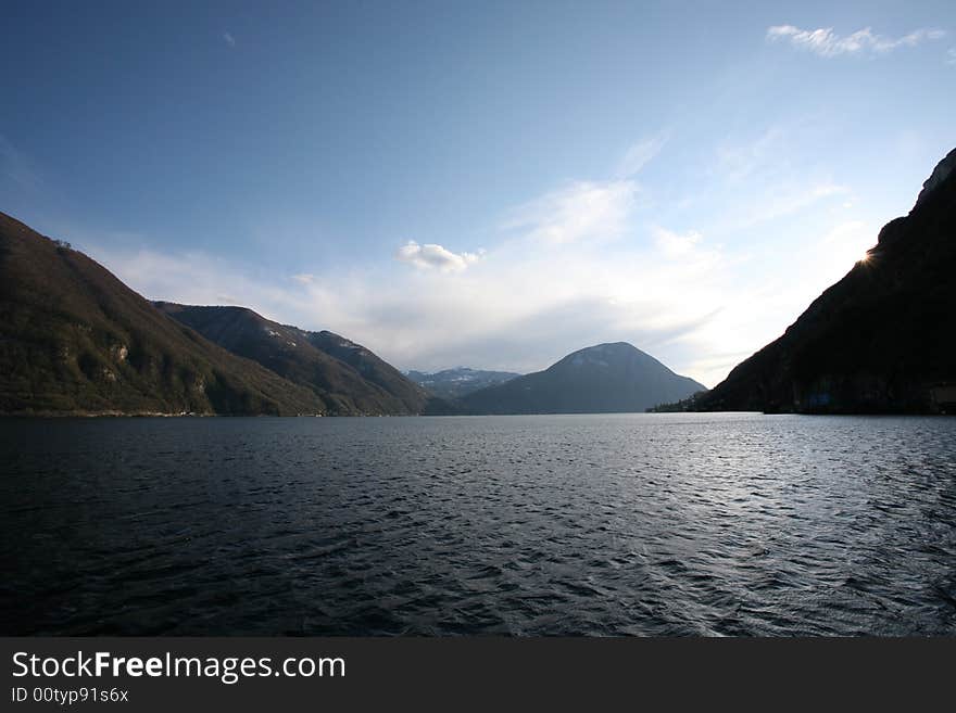 Alpine lake scenery