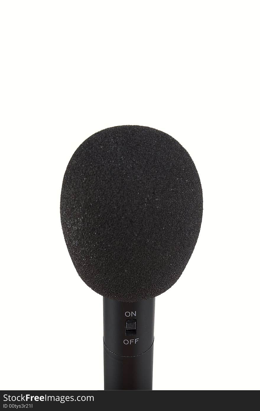 Speak into the Microphone Black with white background