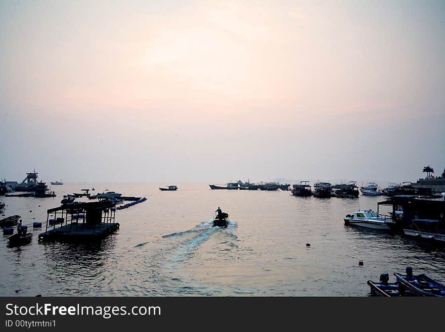 After sunset of the sea