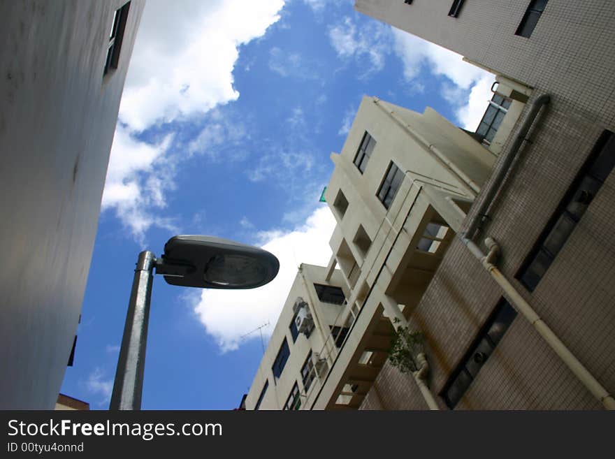 Back Alley with Lamppost