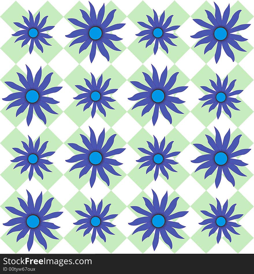 Blue Black Eyed Susan On Plaid