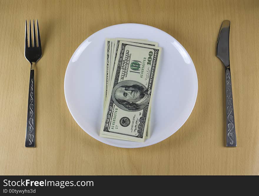 Money on the plate