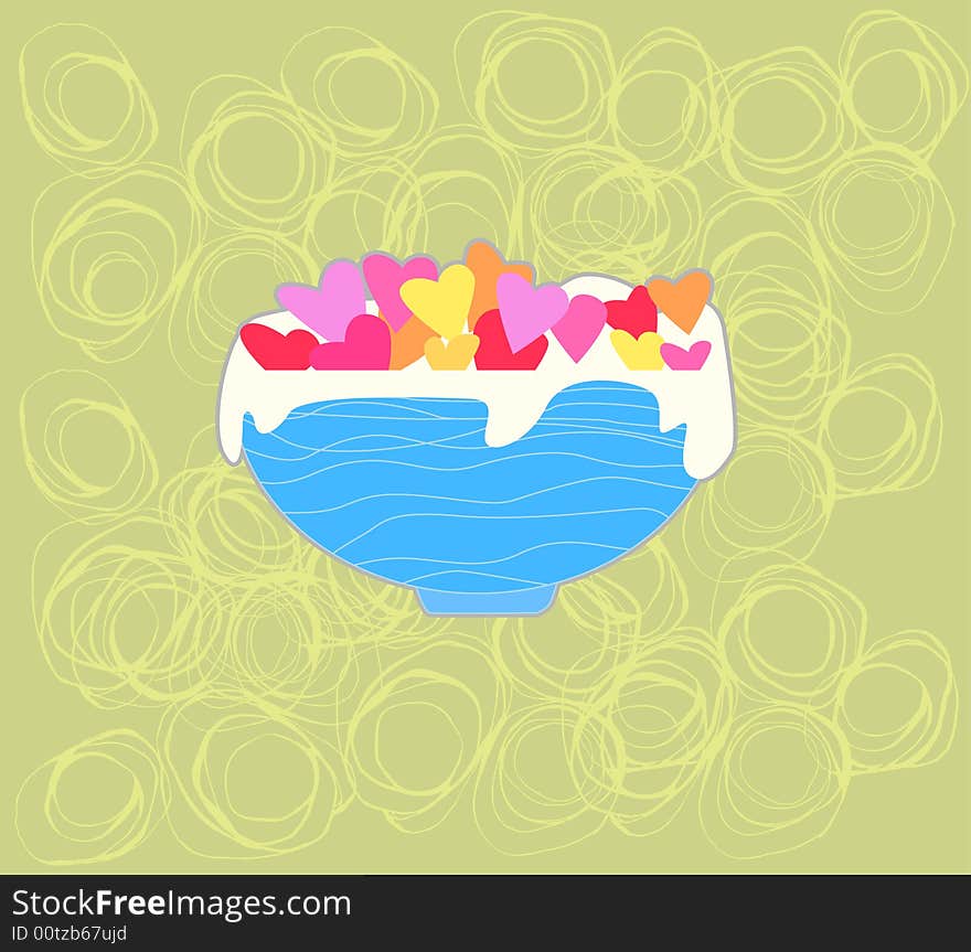 Heart food background,  illustration file