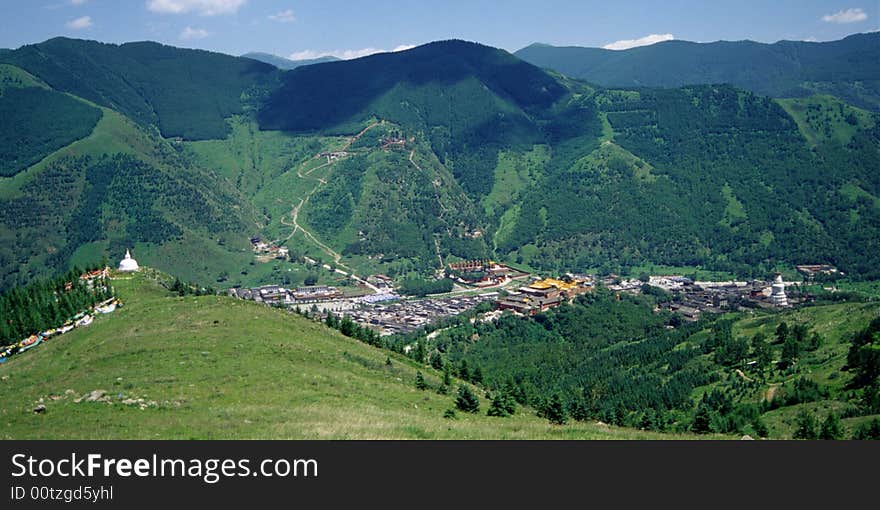 Landscape of wutaishan,view from the crest, china