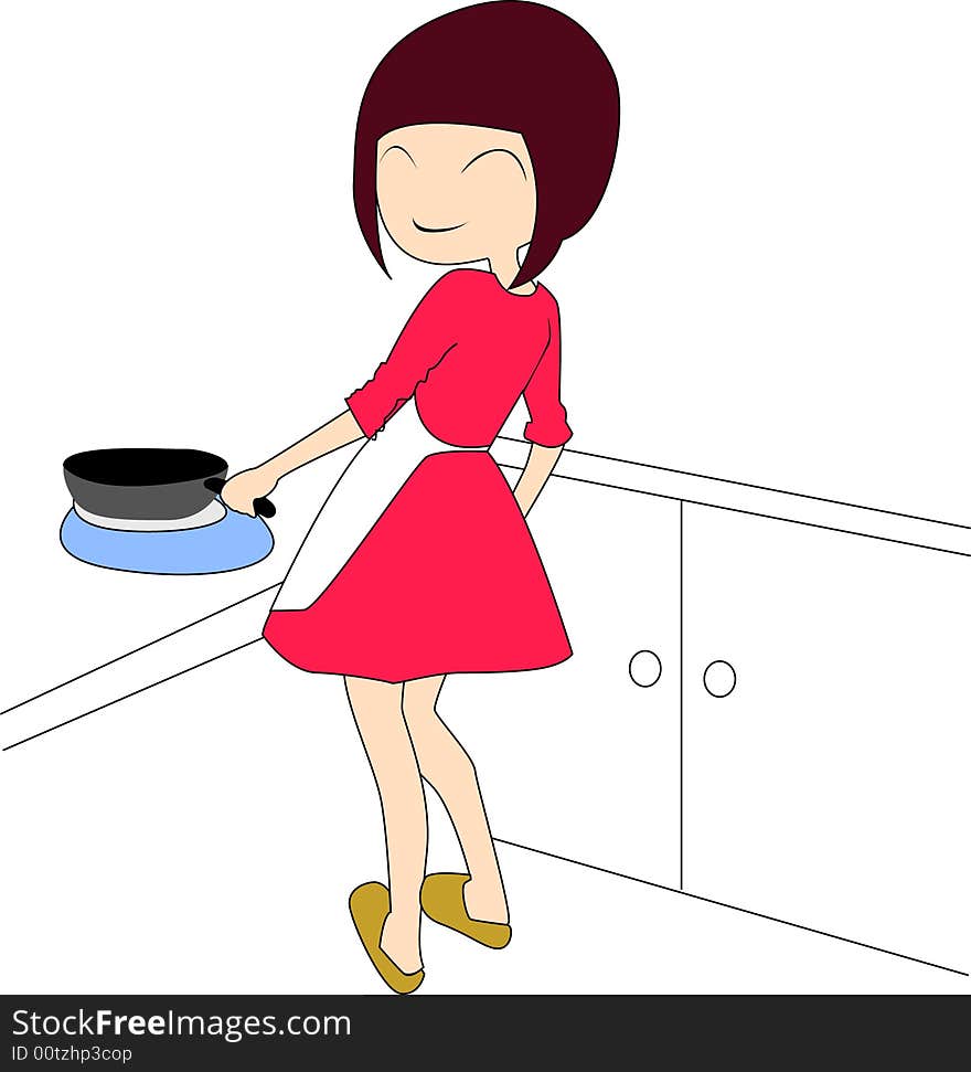 Girl as a cook