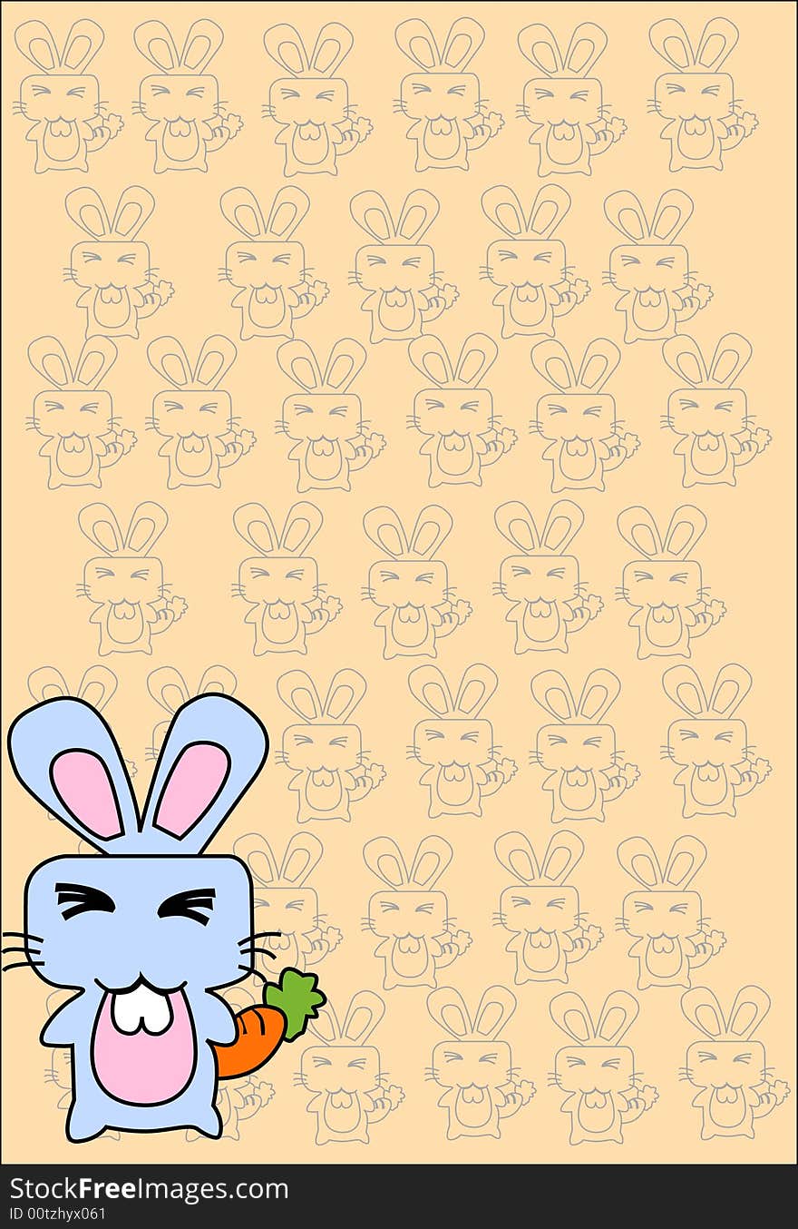 Vector illustration cute rabbit carrot. Vector illustration cute rabbit carrot