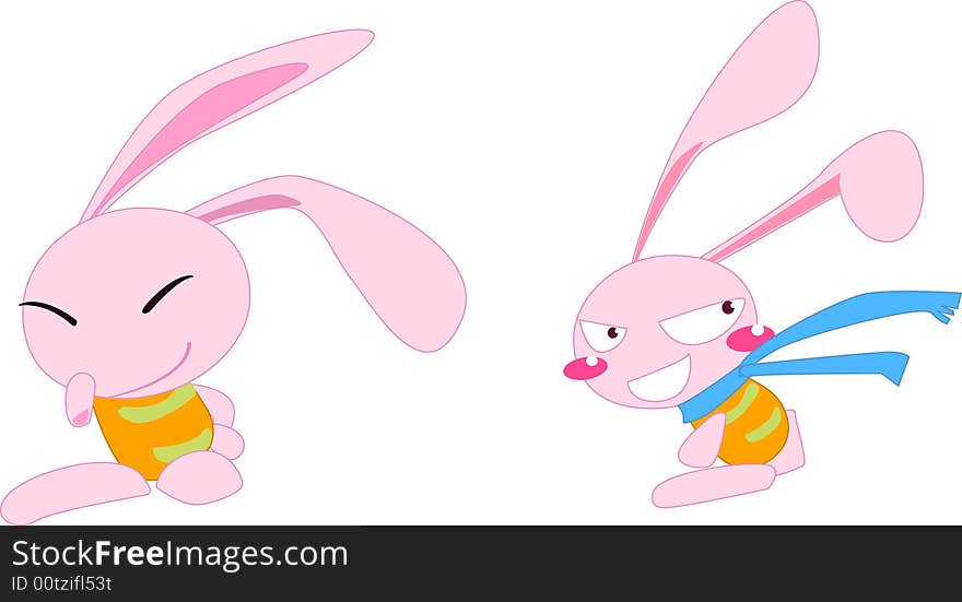 Cute Easter Bunny Rabbit Vector Illustration. Cute Easter Bunny Rabbit Vector Illustration