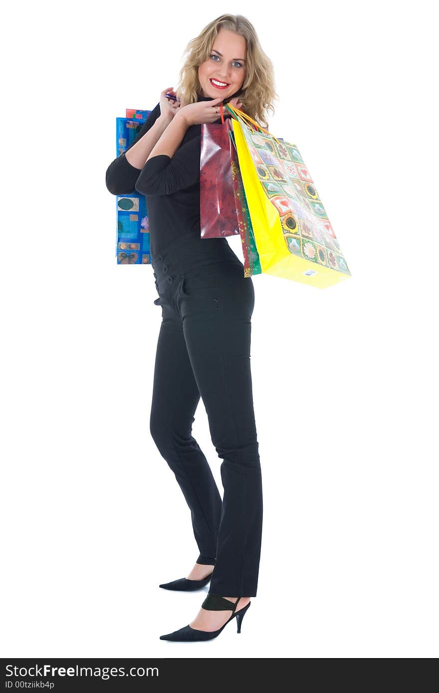 Expressive woman shopping