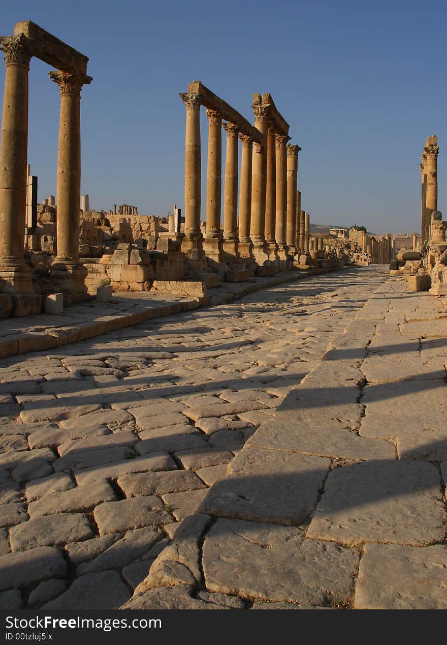 Cardo columns in Jerash, Jordan