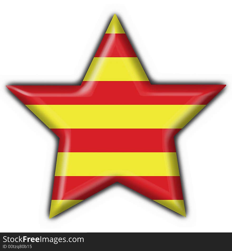 Catalonia button flag 3d made. Catalonia button flag 3d made