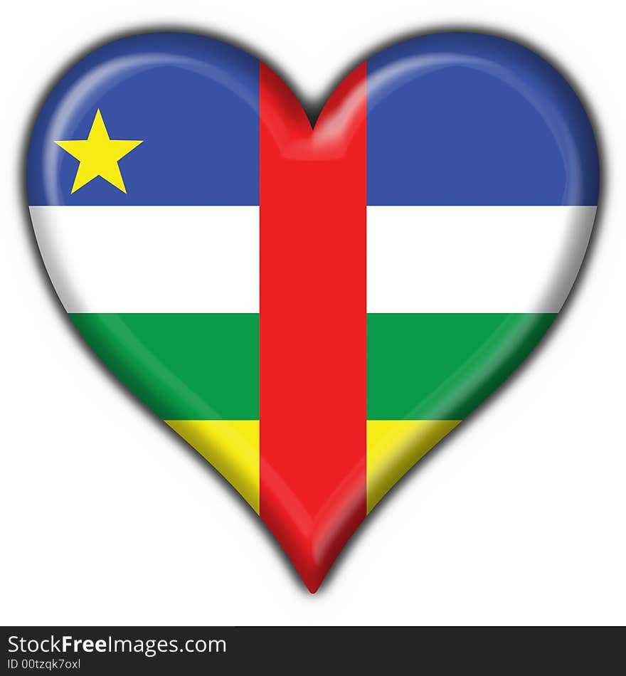 Central african republic flag heart shape