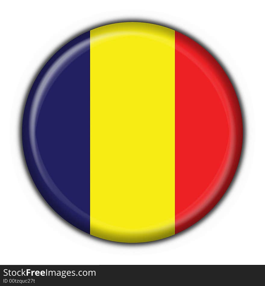 Chad Button Flag Round Shape