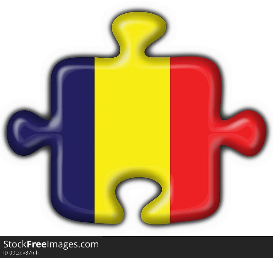 Chad button flag puzzle shape