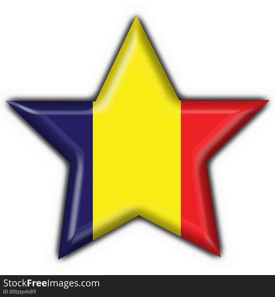 Chad Button Flag Star Shape